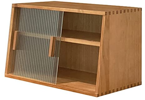 BELELUCKY Sideboard-Aufbewahrungsschrank im japanischen Stil mit Tischplatte aus Massivholz für die Küche und zur Teeaufbewahrung (Holzfarbe)