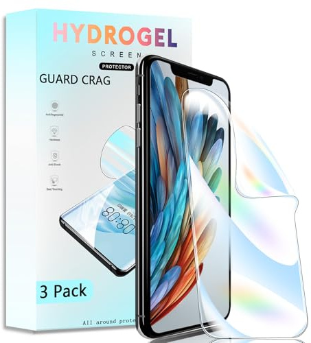 GUARD CRAG 3 Pack Screen Protector for iPhone Xs Max/iPhone 11 Pro Max,Hydrogel Film Transparent Soft TPU[HD Clear][High Sensitivity][Bubbles No Dust]