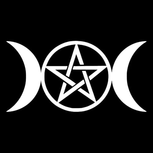 JIFENLI Cartoon Triple Moon Goddess Witchcraft Auto Aufkleber Vinyl Aufkleber Pentagramm Motorrad Dekoration, 13Cm