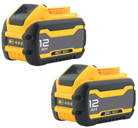 JKDND 2-Pack 12Ah 20V-60V Cordless Power Tool Replacement Battery Compatible With Dewalt DCB606/DCB609/DCB612