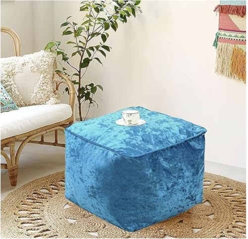 Crushed Velvet Bean Bags – Super Soft & Stylish Pouffes, Ottomans and Foot Rests for Any Room (Teal)