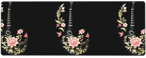 HYTTER Tapis de souris imprimé floral Pipa Extra Large Tapis de souris pour ordinateur de bureau Clavier de jeu Version épaisse 30,5 x 80 cm