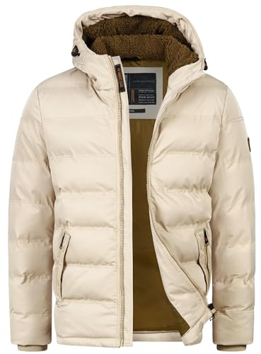 Indicode Herren Nemos Winterjacke Steppjacke in Daunen-Optik mit Kapuze | Warme Steppjacke für kalte Tage und angenehmer Passform, Herrenjacke, Winterjacke, Outdoorjacke, Freizeitjacke für Männer