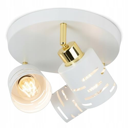 SMART LED 3-flammiger Deckenstrahler – E27 3-flammige Weiß Deckenleuchte – Deckenleuchter für Wohnzimmer, Schlafzimmer, Küche, ohne Leuchtmittel (Weiß, dreifach, verstellbar)