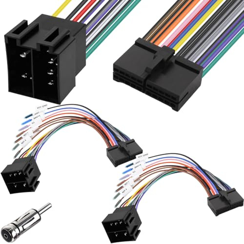 HAAMNING7 20 Pin ISO Connector Car Radio 20 Pin to 16 Pin ISO Adapter DIN Screen Car Stereo Wiring Harness Connector, for Most Models Vehicle Car Audio