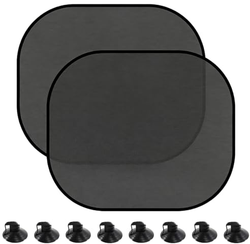 2 Stück Sonnenschutz Auto Seitenscheibe Autofenster Sonnenschutz Mit 8 Saugnäpfen Auto Sonnenblende Für Seitenfenster Universell Passend 44 x 36 cm Sonne & UV-Schutz.