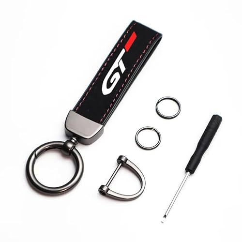 R-timer 1 Pièce Porte-clés Voiture pour Peugeot GT GTline 3008 308 T9 208 508 2008 Rifter 5008 207 206 408, Lanière en Daim Sportif, Anneau en Zinc Robuste et Durable,B