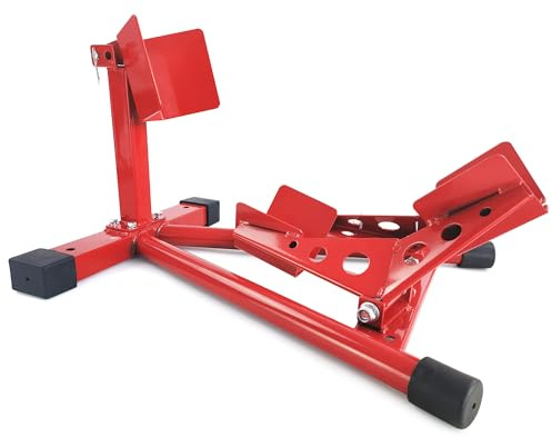 Aptliton Heavy Duty Motorcycle Front Wheel Chock 12-21 Adjustable Motorbike Wheel Stand, Steel Motorcycle Wheel Chock Locking System for Trailer Garage Storage Maintenance