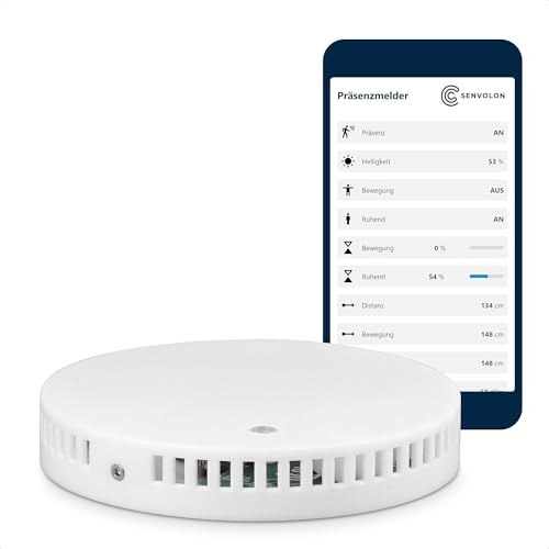 Senvolon Präsenzmelder KL WLAN – Smart Home Bewegungsmelder (24 Ghz) mit Anwesenheitserkennung und Klimasensorik für Home Assistant – OpenHAB, ioBroker oder Node-RED (MQTT)