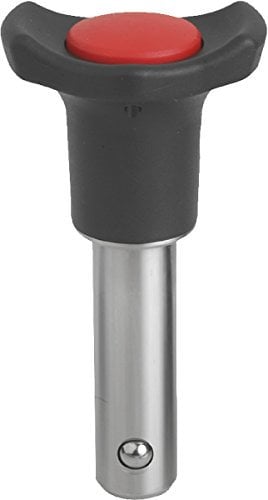 KIPP – Bedienteile | Normelemente K0363.3806050 Kugelsperrbolzen, Form AThermoplast, selbstsichernd, Komp:rot, Durchmesser 6 mm, 50 mm, verkehrsrot ral3020, Länge L: 50mm