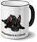 printplanet Hundetasse Französische Bulldogge - Tasse mit Hundebild Französische Bulldogge - Becher Schwarz