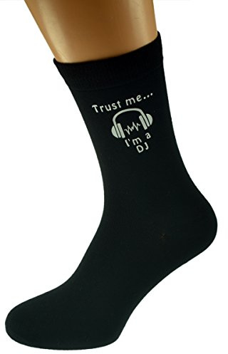 GTR-Prestige Giftware Trust me I'm a DJ Image Black Socks UK Mens Size 5-12 -X6N500
