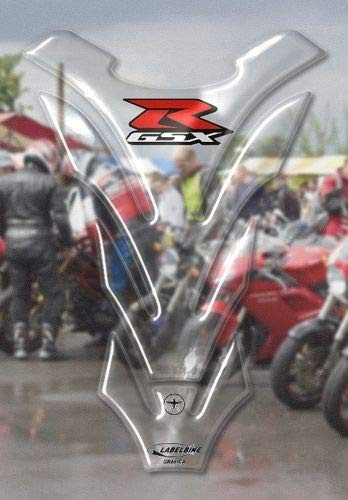 LABELBIKE 3D Aufkleber Motorrad Tankpad kompatibel mit Suzuki | GSX-R, Harzschutz, Kratzfestigkeit, Dekoration, Transparent