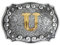 LKMY Herren Gürtelschnalle Buchstabe mit echter Goldauflage Western Buckle,English Letter Belt Buckle A~Z(U)