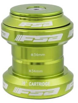FSA Orbit MX 1-1/8Inches Threadless MTB Road Headset with Top Cap, Green, NO.20 , XTE1507