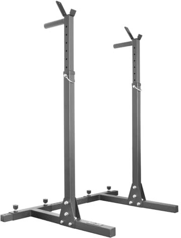 Strengthshop - Kniebeugenständer - Schwarz - Verstellbar Squat Stand in Höhe und Breite Mit Dip-Barren-Aufsätzen - Rated to 250kg