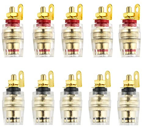 WMYCONGCONG 10 PCS 4mm Banana Plug Socket Connector Binding Post for Amplifier Speaker Terminal In-Wall Plate