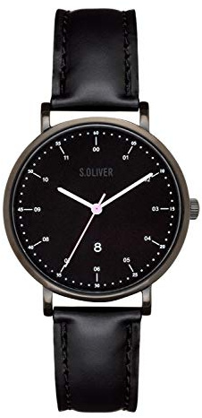 s.Oliver Damen Analog Quarz Armbanduhr mit Leder Armband