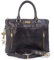 Catwalk Collection Handbags - Grand Cabas Femme Cuir Vintage - Sac de Travail/Sac Porté Épaule Avec Bandoulière - Sacoche Ordinateur - Adele - Noir