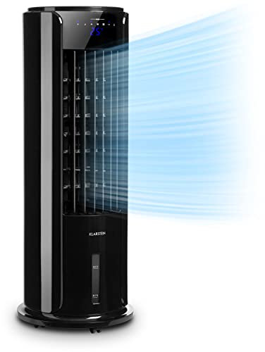 Klarstein 60W Portable Air Cooler, 4-In-1 Evaporative Air Coolers for Home, Silent with Night Mode, Humidifier, Ventilator, Small Water Cooler, Ice Fan, 3.5L Portable Cooler Unit, AC 486m³/h Air Flow