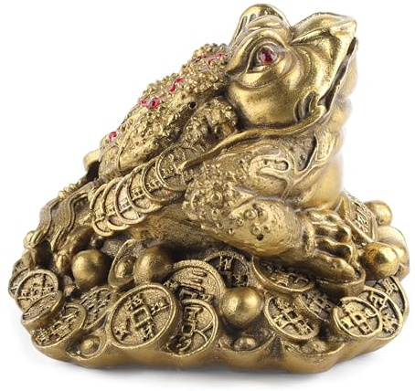 Feng Shui Kröte Glück Geldfrosch, Ornamente Messing Glückskröte Feng Shui Dreibeiniger Reichtum Traditioneller Frosch für für Wohlstand, Heimdekoration Feng Shui Dekor