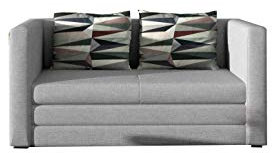 Schlafsessel Sofa mit Schlaffunktion ohne Bettkasten, Couch für Wohnzimmer, Schlafsofa Federkern Sofagarnitur Polstersofa Wohnlandschaft mit Bettfunktion - GULIA (Hellgrau (Sawana 21+ Lima 67))