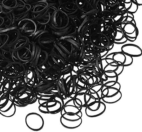Rmeet Mini Haargummi,1000 Pack Gummi Haarband Schwarz Kleine Haargummis für Mädchen Elastische Gummi Haarband für Tägliche Frisuren