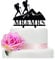 YzYbuaego Mountain Wedding Cake Topper, Mr & Mrs, Hiking Theme, Black Backpacking Bride & Groom Silhouettes