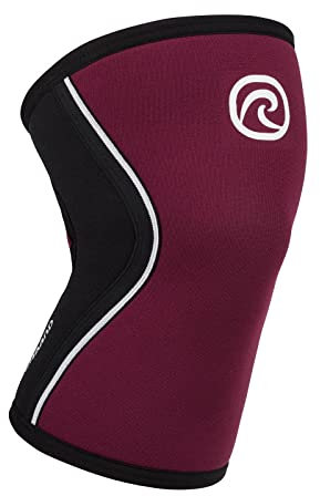 Rehband Ginocchiera sportiva per cross-fit e allenamento pesante, maniche al ginocchio, in neoprene da 5 mm, disponibile in diversi colori e dimensioni, unisex, colore bordeaux, 1 pezzo, L