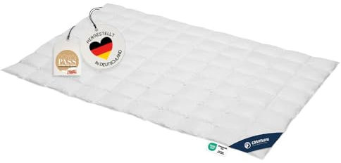 casimum Daunendecke, Premium Sommerdecke Extra Leicht, 200x220 cmFüllung: 90% Daunen, 10% Federn, Bezug: 100% Baumwolle, allergikerfreundlich, Made in Germany