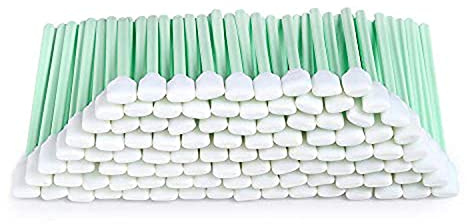 100 PCS Reinigung Schwamm Lang Steril, für Tintenstrahl Druckkopfreiniger, Kamera, Linsen Reinigung,Optische Ausrüstung, Grün