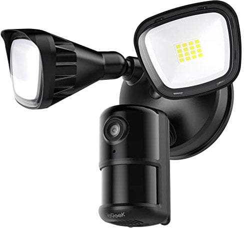 ieGeek Floodlight Security Camera with PIR - Security Light with Camera - 2K Security Camera Outdoor with Color Night Vision,2.4G Wired Home CCTV Cam System, 2600lm Lights,IP65,Alarm,Work with Alexa