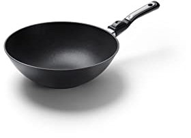 Sand & Stein – SlimLine Fusion Wok 30 cm I Induktion I Handmade in Germany I Für alle Herdarten geeignet I Antihaftbeschichtet I Abnehmbarer Stiel