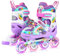 4-Pejiijar Einhorn Inliner für Mädchen Kinder Größen Verstellbar Mit Allen Leuchtenden Rädern Regenbogen Inline Skates für Anfänger Teenager Weihnachts und Geburtstags Geschenke