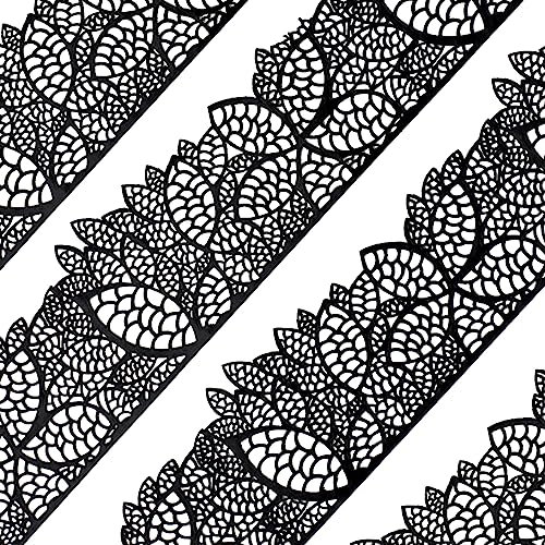 Musykrafties vorgefertigte Spitze genießbar Tortenrand Kuchendeko Kirschblüte 10st schwarz