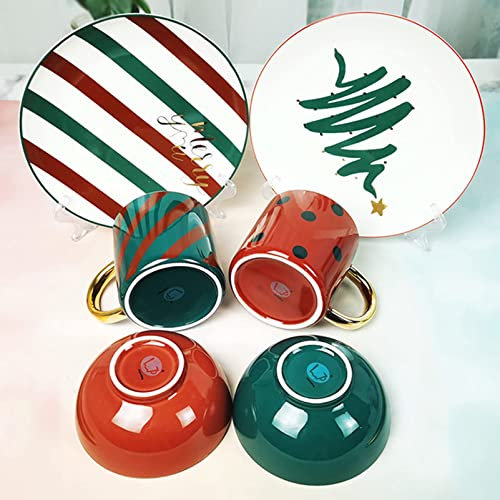 Tisch-Geschirrsets, rundes Weihnachtsgeschirr-Set, Keramik-Geschirrset, Weihnachtsgeschirr