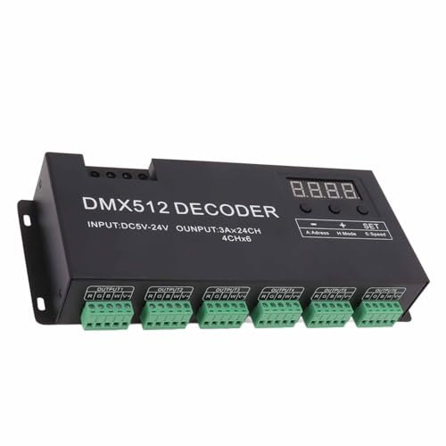 24 Kanal DMX Decoder, LED Rgbw Bühne, Dmx512, 24 V, Konstantspannungsregler, Dc5V, mit Rgbcw, Dc 5, 24 V, Zubehör für die Montage unter dem Schrank