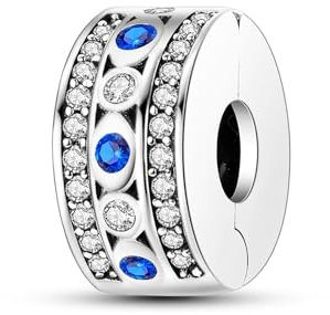 Hapour 925 Sterling Silber Charms-Armband mit Zirkonia passend für Armbänder Halsketten Glücksbringer für Frauen und Mädchen Schmuck Geschenke für Frauen Mädchen