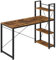 VASAGLE Computer Desk, Writing Desk with Storage Shelves on Left or Right, 137.2 cm Wide Home Office Desk, for Study, Easy Assembly, Industrial Style, Rustic Brown and Black LWD49B01