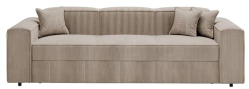 Mirjan24 Schlafsofa Sokoz, Schlafsofa, Bettsofa, Polstersofa, 3 Sitzer Sofa mit Schaumstoffmatratze, L:252 x B:88 x H:79 cm, Couch mit Schlaffunktion, Couchgarnitur (Poso 02)