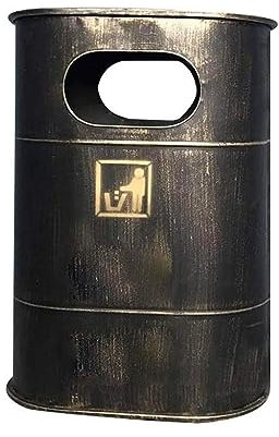 Poubelle Exterieur Poubelle extérieure Poubelle rétro Poubelle créative Bar Restaurant Poubelle de style industriel Poubelle de recyclage des ordures Poubelle Jardin ( Color : Gray , Size : 18.9*11.2*