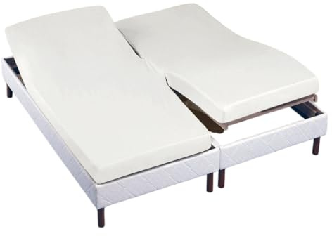 Protège Matelas 2x80x200 Lit Articulé – 100% Coton 200 g/m² – Bonnet 30 cm