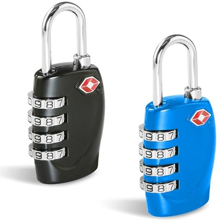 CFMOUR TSA - Candados de Seguridad para Maleta, Paquete de 1 a 6 Candados de Combinación de 4 Esferas para Equipaje, Bolsas, Cerradura de Código