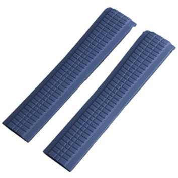 EDVENA 21mm Schwarzes blaues grünes gebogenes Ende-Silikon-Gummi-Uhr-Armband mit kompatibel mit Patek Aquanaut Philippe kompatibel mit 5164A 5167A-001 Uhrenbandband (Color : Blue, Size : 21)