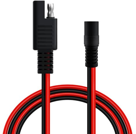 HuaLiSiJi SAE auf DC 5,5x2,1mm SAE auf DC Buchse Kabel Batterie Ladekabel 14AWG, für Solarpanels, Autos, Motorräder (60cm DC Buchse)