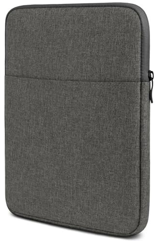 moex Custodia per tablet Huawei MediaPad T3 10 - Custodia con scomparto per accessori, fibra di poliestere, minimalista con chiusura lampo, impermeabile, grigio scuro