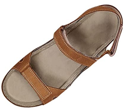 Sandali Ortopedici Donna Estive Eleganti Sandali con Adjustable Strappo Leggere Comodi Cuoio Artificiale Sandali con Zeppa Vintage Moda Scarpe Sportivi Sandali Trekking Donna