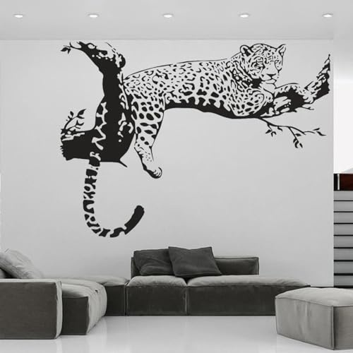 MIXUEXUNLU Wandtattoo mit Leopardenmuster, Leopardenmuster, afrikanisches Tier, Raubtier, kreative Heimdekoration, Schlafzimmer, Wohnzimmer, dekoratives Kunstplakat