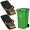 2Pcs Bear Proof Trash Can Lid Lock, Trash Can Locks for Animals, Adjustable Garbage Can Lock for Animals, Trash Can Lock Garbage Can Strap to Prevent Bear Raccoon Dog Tipping Over Trash Bin (Black)