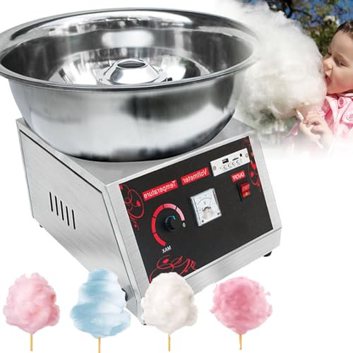 YANGYMM 1000W Commercial Cotton Candy Machine, Electric Candy Floss Maker, Professional DIY Cotton Candy Machine, Suitable for Sugar or Candies, for Home Party Festivals